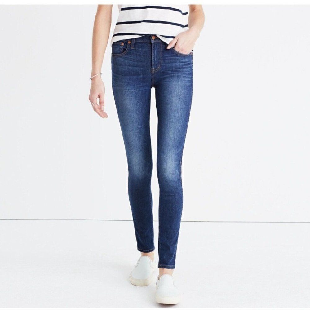 Madewell 9" High Riser Skinny Skinny Jeans Blue Polly Wash Womens Size 24 Denim